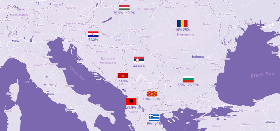 Stope oporezivanja prihoda fizičkih lica u regionu