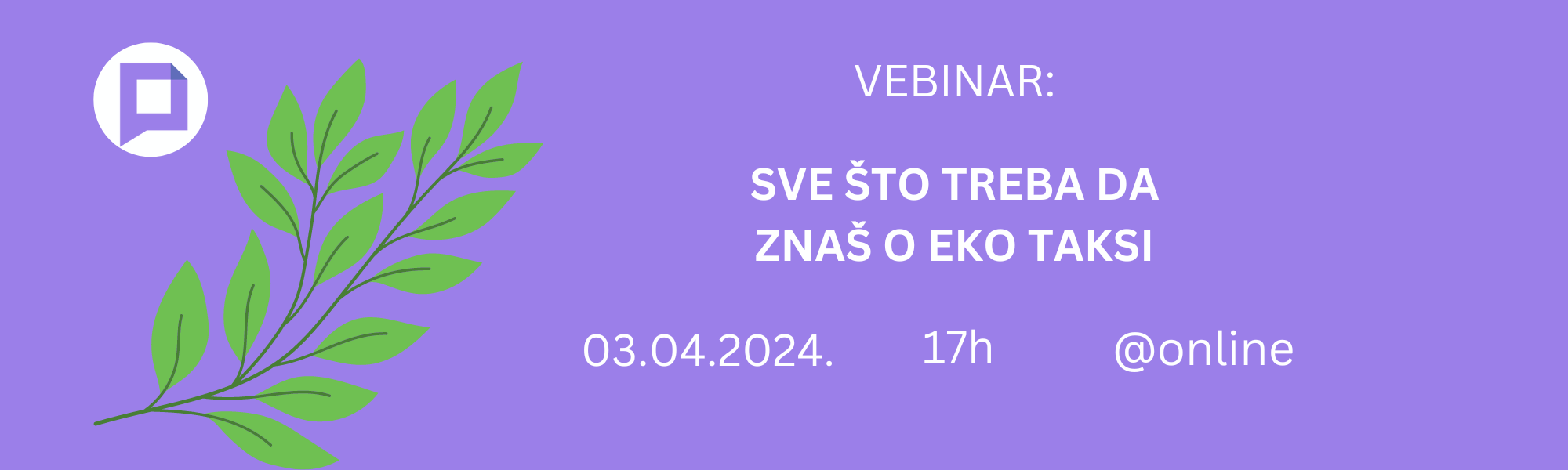 Vebinar: Sve što treba da znaš o eko taksi